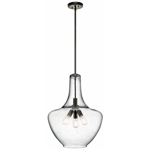 19.75" Kitchen Bell Pendant in Olde Bronze®, 1-Light Clear Glass Pendant Light, (19.75" H x 13.75" W), 42046OZ