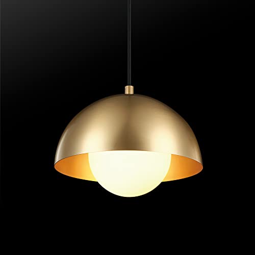 1-Light Pendant Lighting, Matte Brass, Bulb Not Included