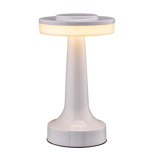 Portable LED Table Lamp with Touch Sensor, 3-Levels Brightness, Rechargeable Battery Up to 48 Hours Usage, Night Light for Kids Nursery, Nightstand Lamp, Bedside Lamp (Silver)