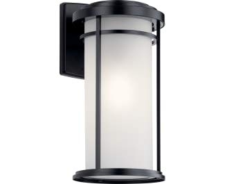 10.25" 1 Light Outdoor Wall Light with Satin Etched Glass in Olde Bronze