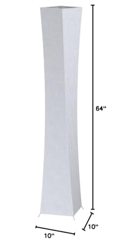 Floor Lamp, Dimmable 64" Tall Standing Lamp, 3 Levels Adjustable Brightness 12Wx2 LED Bulbs, Column Floor Light w/White Fabric Shade, Home Decor for Living Room, Bedroom, Kids Room