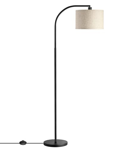 Modern Arc Floor Lamp, Corner Lamp for Living Room, Minimalist Standing Tall Arched Light with Adjustable Line Lampshade, Bedroom, Home Office, Simple Design Farmhouse Style (Bronze)