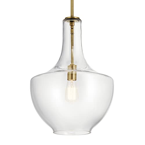 19.75" Kitchen Bell Pendant in Olde Bronze®, 1-Light Clear Glass Pendant Light, (19.75" H x 13.75" W), 42046OZ