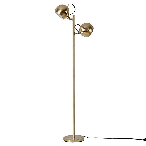 Globe Electric 12915 Molly 60" Floor Lamp, Gold, Satin Finish, In-Line On-Off Switch