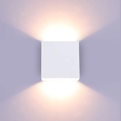 Modern Wall Sconce Dimmable 10W Hardwired, Up Down Wall Mount Lights Indoor Mini Metal LED Wall Lamp for Living Room Bedroom Hallway Decor, Warm White, O1181TP