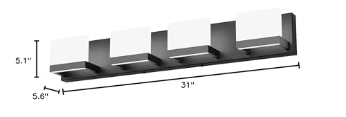 Black LED Vanity Lighting Fixture Modern 3 Lights Vanity Lights for Bathroom Black Bathroom Wall Light Fixtures 6000K