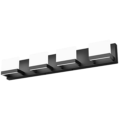 Black LED Vanity Lighting Fixture Modern 3 Lights Vanity Lights for Bathroom Black Bathroom Wall Light Fixtures 6000K