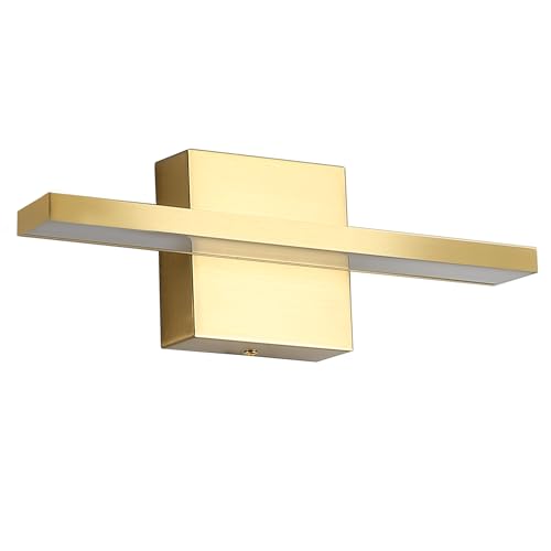 Gold Bathroom Light Fixtures Over Mirror, 20 Inch Brushed Brass Bathroom Vanity Light, LED Modern Wall Sconce 3000K Bar Vanity Lights for Bathroom Mirror Cabinets Bedroom