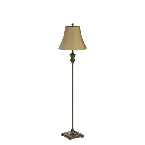 Traditional Floor Lamp, Antique Gesso 60" x 14"