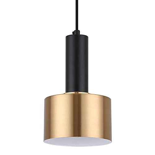 Modern Mini Pendant Light with 4W LED Bulb, One-Light Adjustable Metal Pendant Lighting Fixture for Kitchen Island Cafe Bar, Gold