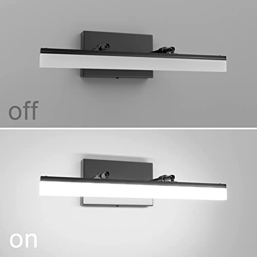 31.5 inch Modern Black Vanity Light Adjustable Bathroom Light Fixtures Over Mirror Rotatable Vanity Lighting 5500K