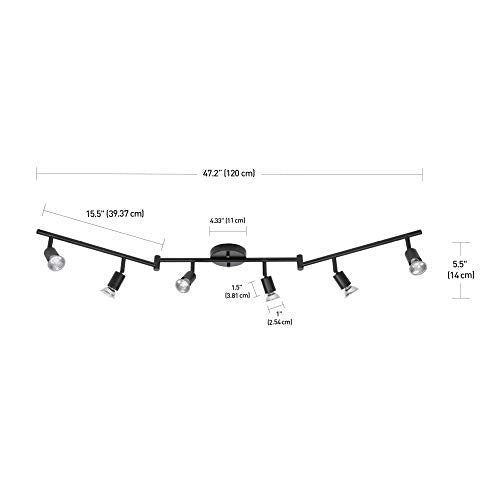 4-Light Track Lighting, Matte Black