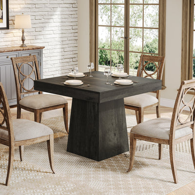 Noah Black Dining Table | Square Farmhouse Kitchen Wooden Table Dinner Table