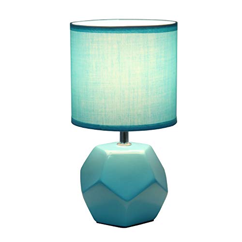 Round Prism Mini Table Lamp with Matching Fabric Shade, Gray