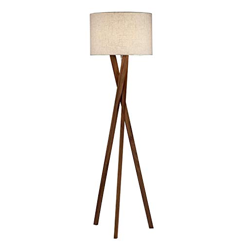 Floor Lamp, 63 in, 150 W Incandescent/equiv. CFL, Walnut Wood, 1