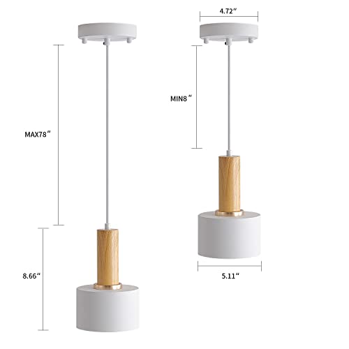 Modern Mini Pendant Light with 4W LED Bulb, One-Light Adjustable Metal Pendant Lighting Fixture for Kitchen Island Cafe Bar, Gold