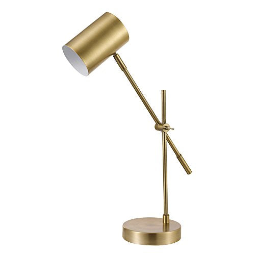 20" Desk/Table Lamp, Matte Brass Finish, Adjustable Height, Balance Arm, in-Line Rocker On/Off Switch