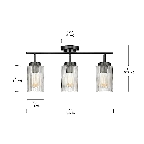 3-Light Track Lighting, Brushed Nickel, Clear Glass Shades, Silver, Bulb Not Included