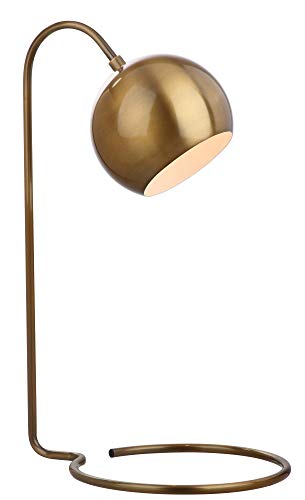 Brass Gold 22-inch Bedroom Living Room Home Office Desk Dorm Study Nightstand Task Table Lamp (LED Bulb Included)