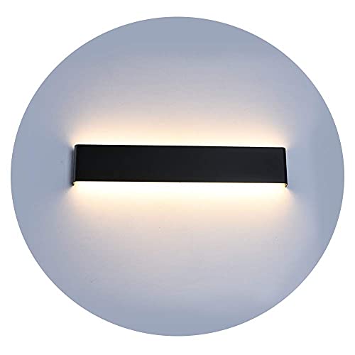 15.7in LED Modern Matte Black Wall Sconce 2-Pack Aluminum Indoor LED Up and Down Modern Bathroom Wall Lighting Fixtures 14W Warm White Light 3000K