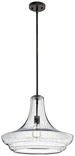 19.75" Kitchen Bell Pendant in Olde Bronze®, 1-Light Clear Glass Pendant Light, (19.75" H x 13.75" W), 42046OZ