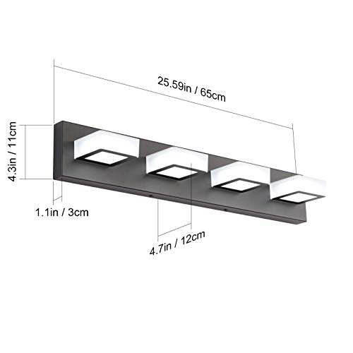 LED Modern Black Bathroom Vanity Lights 3 Lights Acrylic Modern Black Bathroom Wall Lighting Fixtures