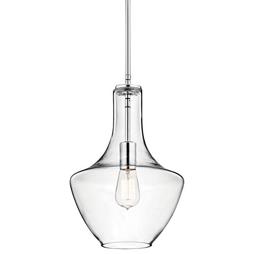 19.75" Kitchen Bell Pendant in Olde Bronze®, 1-Light Clear Glass Pendant Light, (19.75" H x 13.75" W), 42046OZ