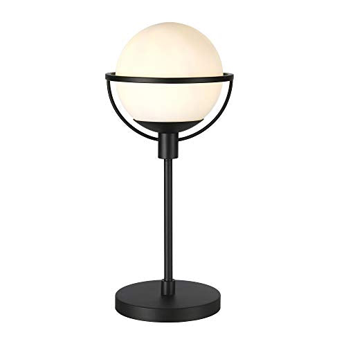 Cieonna Globe & Stem Floor Lamp with Glass Shade in Brass/White, 68" Tall