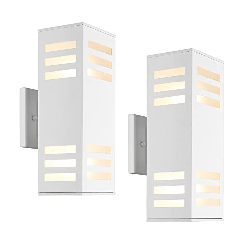 harriet Outdoor Wall Lights, Modern Outdoor Wall Sconces Aluminum Waterproof, 13" Rectangular Porch Light Up and Down Lighting for Outdoor Wall Mount, Black