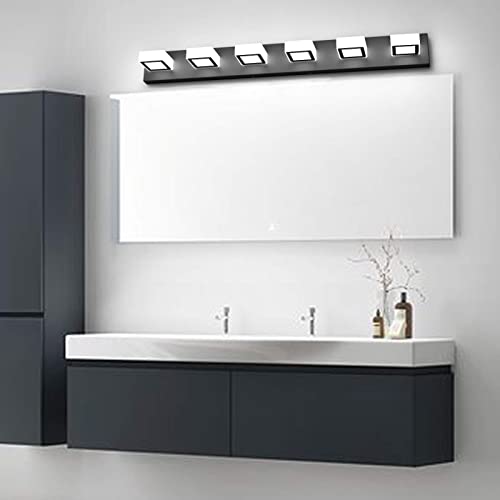 LED Modern Black Bathroom Vanity Lights 3 Lights Acrylic Modern Black Bathroom Wall Lighting Fixtures