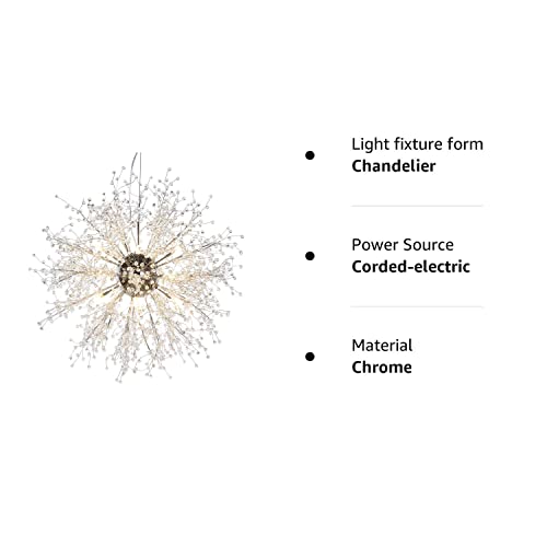 Dandelion Chandelier Firework Chandeliers LED Light Crystal Pendant Lighting Ceiling Light Fixtures Chandeliers Lighting,Dia 23.5 inch