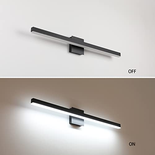 Joossnwell LED Bathroom Vanity Lighting Fixture Modern Bath Light Bar 15.75inch Black Wall Sconce 12W 4000K