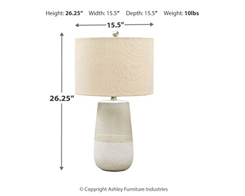 31" Ceramic Table Lamp with Double Gourd Base, Cream