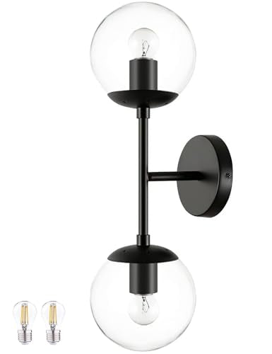 Mid Century Modern Bathroom Vanity Light Matte Black Bathroom Vanity Light Fixtures Globe Sconce 2 Light Bathroom Vanity Light Gold Vanity Light Mid Century Wall Sconce