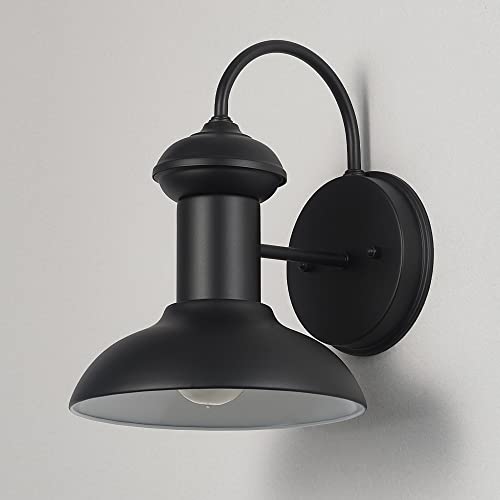 Modern Farmhouse Wall Sconce, Matte Black, 12 x 11 x 9 inches, Indoor/Outdoor, Kitchen, Porch Decor, 60W Bulb