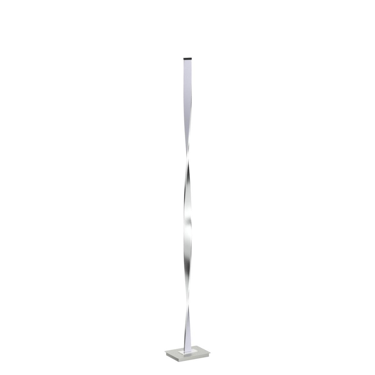 LED Bright Floor Lamp for Living Rooms & Bedrooms, 48" Tall Pole Lamp, Dimmable Standing Lamp - Platinum Silver