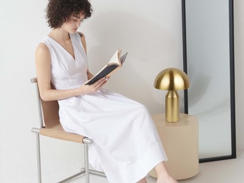 Venus Glass - Contemporary Table Lamp with Glass Shade and Body - Unique Mushroom Table Lamp - Dimmable LED Light Bulbs for Bedroom Reading, Great Décor for Living Rooms, Offices