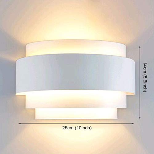 Modern Wall Sconce Indoor Wall Light Fixture Half Moon Metal Wall Lamp White for Stair Hallway Home Theatre Bedroom (1PCS)