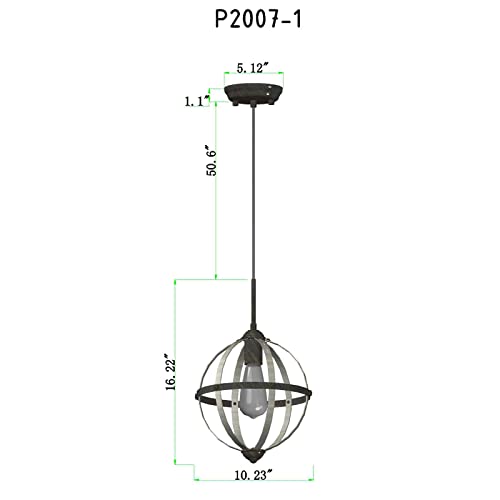 Farmhouse Chandelier,Industrial Rustic Globe Sphere Orb Chandelier Oak White 4 Lights for Dining Room Entryway Kitchen Island Foyer UL Listed