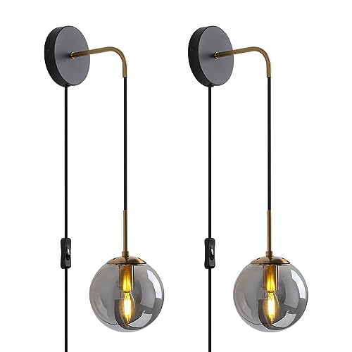 Wall Sconces Set of Two Brushed Brass Gold LED Wall Lights Modern Linear Sconces Wall Lighting Indoor Sconces Wall Decor Set of 2 Wall Lamps for Living Room Wall Scones, Wall Lights Set of 2