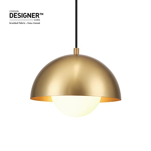 1-Light Pendant Lighting, Matte Brass, Bulb Not Included