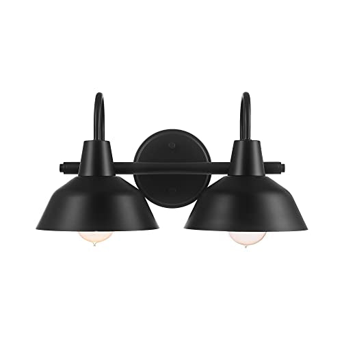 Globe Electric 51710 Bathroom Accessory Set, Matte Black, 3-Light Vanity Light, Towel Bar, Towel Ring, Robe Hook, Toilet Paper Holder, Bathroom Lights Over Mirror, Home Décor, Brooklyn, 5-Piece