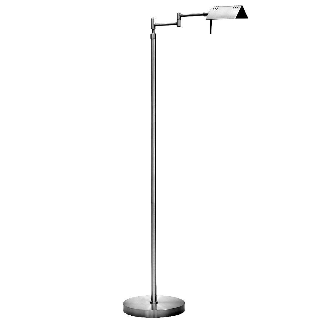 Dimmable LED Pharmacy Floor Lamp, 12W LED, Full Range Dimming, 360 Degree Swing Arms, Adjustable Heights, Standing Lamp for Reading, Sewing, and Craft, ETL Listed, Antique Brass (Gold)