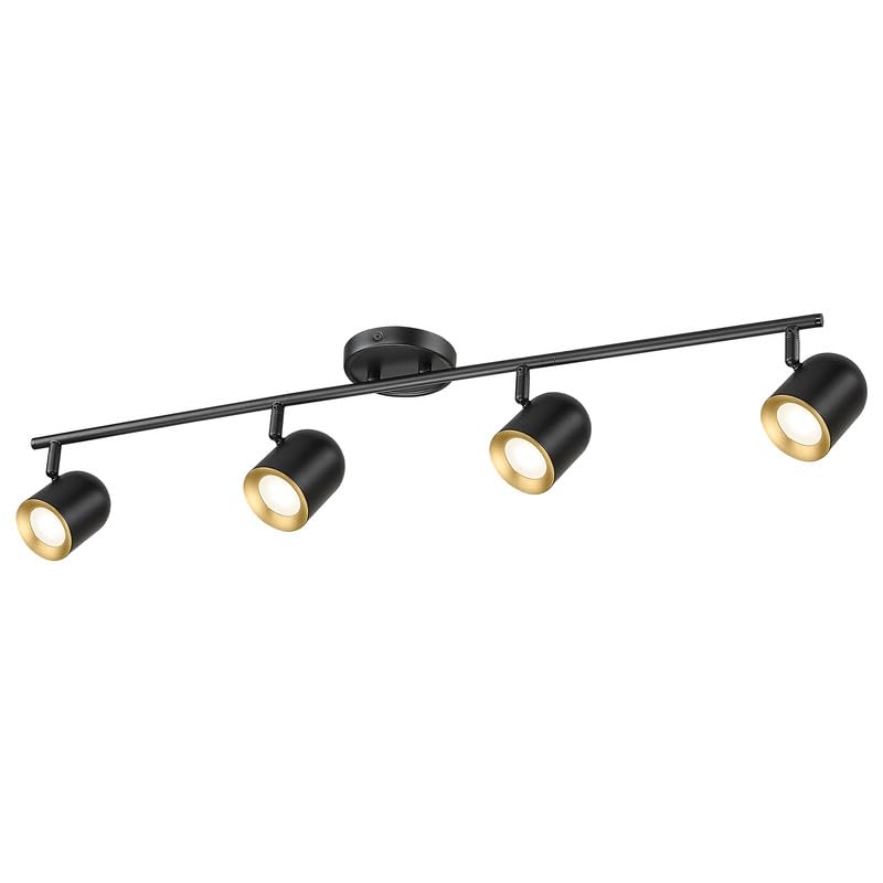 44" Adjustable LED Track Light - 4000K Gold Ceiling Track Lighting Fixture, 350° Rotatable | Modern Kitchen Track Lights | Versatile LED Track Lighting Kit, 4FS78TL-5 BG