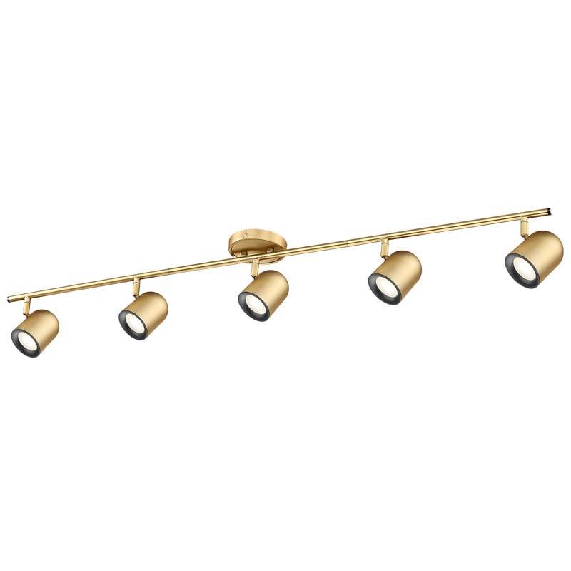 44" Adjustable LED Track Light - 4000K Gold Ceiling Track Lighting Fixture, 350° Rotatable | Modern Kitchen Track Lights | Versatile LED Track Lighting Kit, 4FS78TL-5 BG