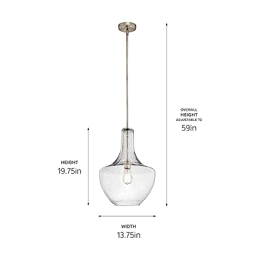 19.75" Kitchen Bell Pendant in Olde Bronze®, 1-Light Clear Glass Pendant Light, (19.75" H x 13.75" W), 42046OZ