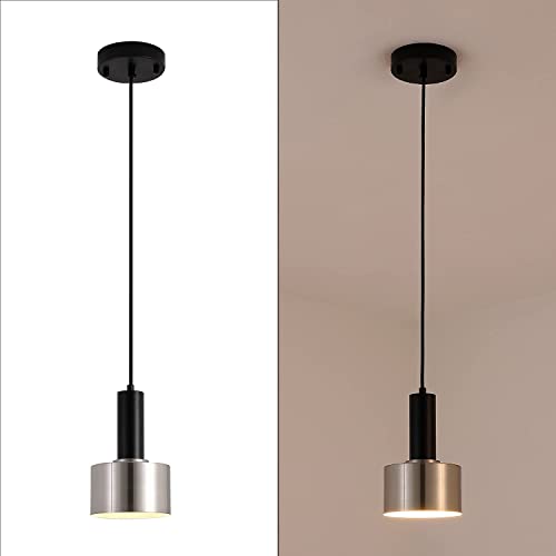 Modern Mini Pendant Light with 4W LED Bulb, One-Light Adjustable Metal Pendant Lighting Fixture for Kitchen Island Cafe Bar, Gold