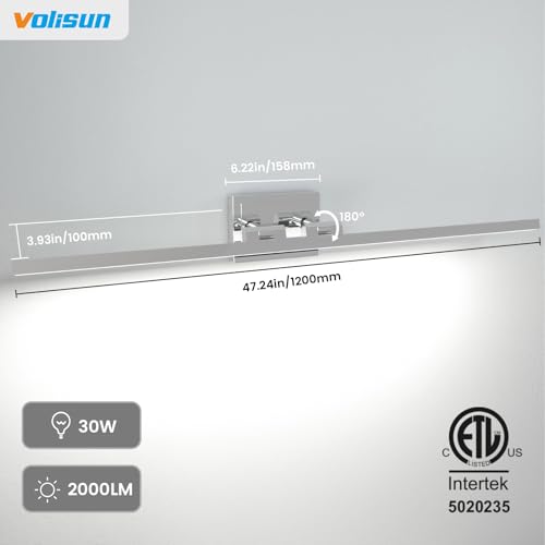 Modern Bathroom Vanity Light 24 inch, Rotatable, 14W Dimmable 5CCT Led Bathroom Light Fixture Over Mirror, Black Bar Vanity Light for Bathroom Mirror Restroom-ETL Certificated