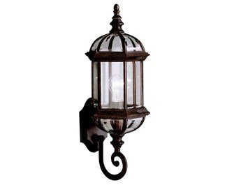 1 Light Outdoor Wall Light with Clear Beveled Glass in Tannery Bronze, 8.25 in