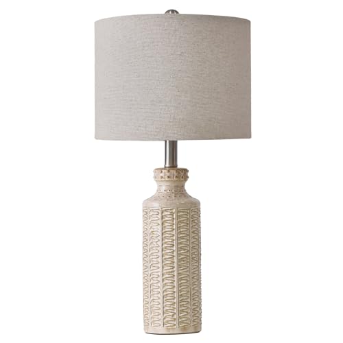 24.75'' Farmhouse Light-Green Ceramic Single Table Lamp for Bedroom Living Room Vintage Traditional Rustic Modern Nightstand Bedside Lamps